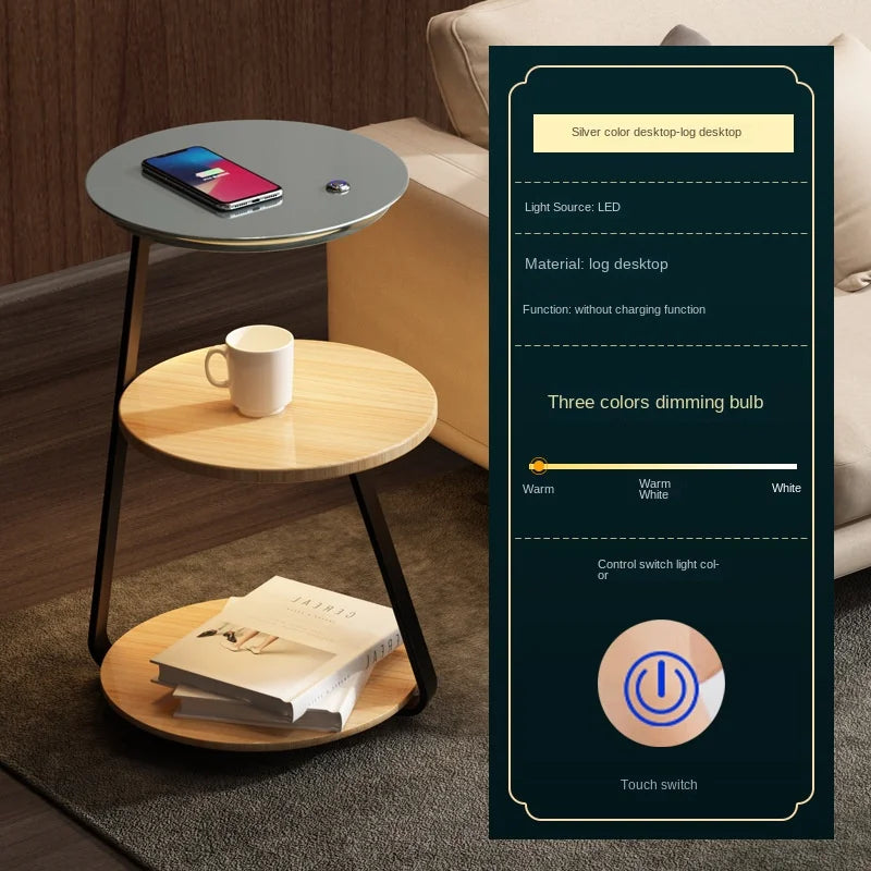 Joylove Creative Bedroom Floor Lamp Wireless Charging Living Room Rack Coffee Table Lamp Design Sense Sofa Bedside Table One - Image 13
