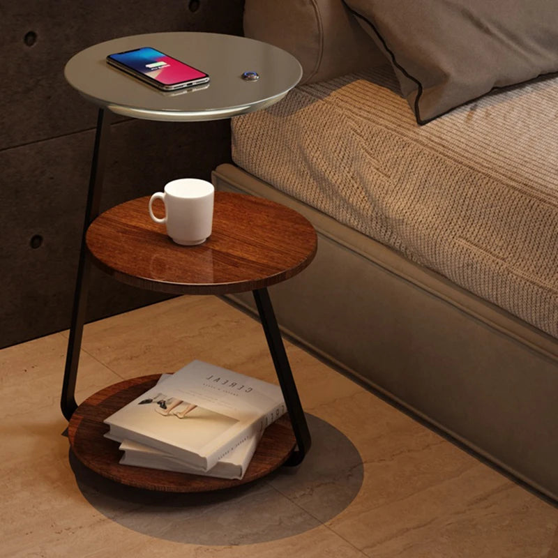 Joylove Creative Bedroom Floor Lamp Wireless Charging Living Room Rack Coffee Table Lamp Design Sense Sofa Bedside Table One - Image 5