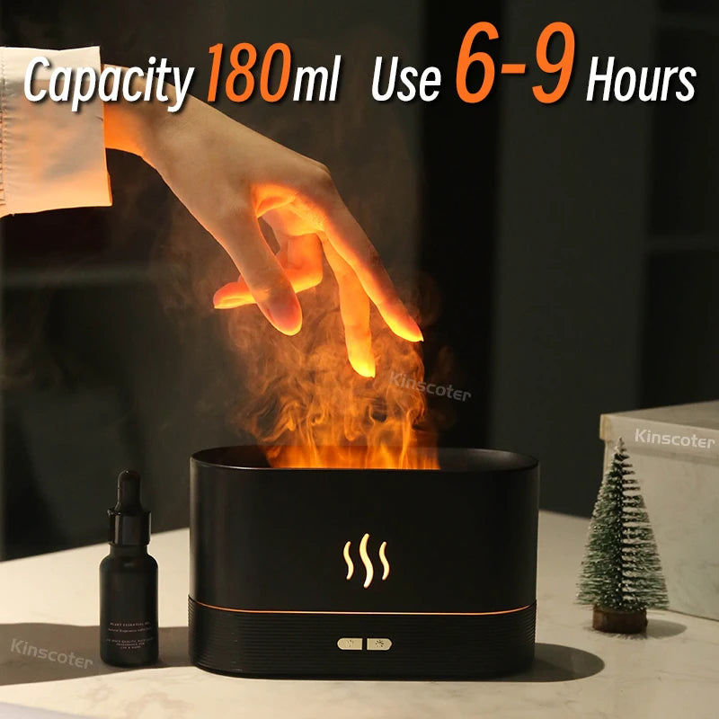 Kinscoter Aroma Diffuser Air Humidifier Ultrasonic Cool Mist Maker Fogger Led Essential Oil Flame Lamp Difusor - Image 5
