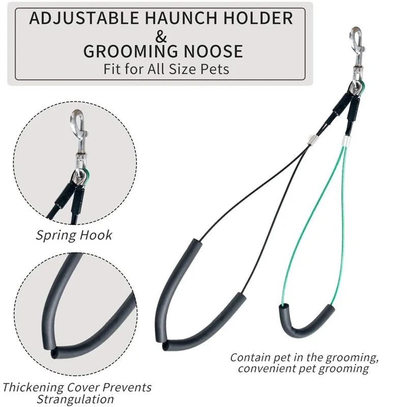 Adjustable Foldable Pet Grooming Table Arm with Sling - Image 6