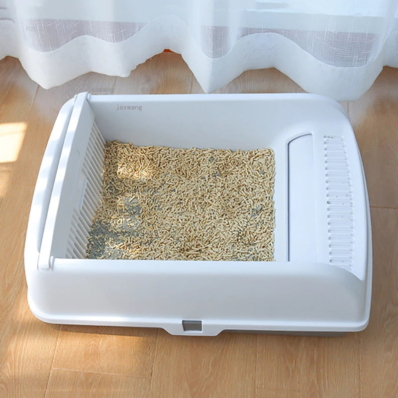 Semi-Automatic Semi-Closed Cat Litter Box - Splash-Proof, Drawer Type, Deodorizing Pet Training Sand Basin - Image 6